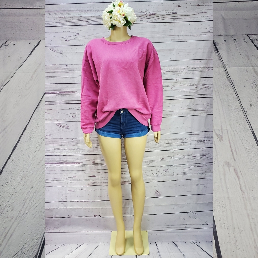 Large Pink Sweater – Cozy Casual Knit Pullover Soft Everyday Top - Picture 2 of 8
